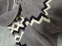 三彩2025冬季新款慵懶寬松針織衫長(cháng)袖提花開(kāi)衫復古上衣顯瘦百搭M 花灰色幾何 M 160/84A 曬單實(shí)拍圖