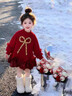 乖妮貓女童新年連衣裙冬季2026新款兒童加絨衛衣裙中大童冬裝紅色拜年服 紅色加絨款 150 碼 曬單實(shí)拍圖