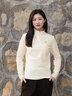 KOLON SPORT/可隆戶(hù)外吸濕速干T恤 女士S-FUNCTIONAL半拉鏈長(cháng)袖上衣 LKZT6SN026-CR 奶油白 S 160/84A 曬單實(shí)拍圖