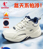 喬丹源生休閑鞋女鞋潮流網(wǎng)球鞋皮面防水加絨保暖棉鞋運動(dòng)鞋老爹鞋 曬單實(shí)拍圖