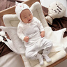 湯尼倍兒【50S柔軟紡織】湯尼倍兒嬰兒秋衣秋褲純棉馬年寶寶分體護肚套裝 初生白 73 cm 曬單實(shí)拍圖