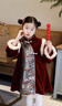 小淘孩兒童拜年服套裝冬季加絨男童女童過(guò)年漢服紅色新年唐裝錦歲女130 曬單實(shí)拍圖