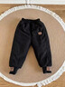 迪士尼（Disney）嬰兒加厚棉褲兒童韓版保暖長(cháng)褲一條過(guò)冬男女童三層夾棉外穿褲子潮 黑色CD棉褲【三層加絨加厚】 80 建議75-85cm9-12月 曬單實(shí)拍圖