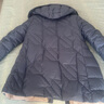 菲妮迪（FINITY）品牌90白鵝絨羽絨服冬季連帽時(shí)尚保暖中長(cháng)款外套女 灰藍色 M 曬單實(shí)拍圖