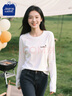 JEANSWEST CLUB真維斯T恤女2025新款寬松休閑春秋款長(cháng)袖女純棉透氣時(shí)尚女士上衣 曬單實(shí)拍圖