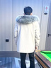 漢帝泊爾冬裝新款海寧派克服皮草男士皮毛一體可脫卸狐貍大毛領(lǐng)厚外套潮牌 米色+銀狐毛領(lǐng) L /175 曬單實(shí)拍圖