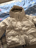 鴨鴨秋冬新品短款羽絨服女加厚連帽面包服寬松保暖韓版泡芙小個(gè)子外套 YE4B600765H米色 S （建議80-110斤） 曬單實(shí)拍圖