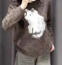 UR秋季新款女裝琥珀流光風(fēng)動(dòng)物卡通長(cháng)袖針織衫UWH950106+ 咖棕 XS 曬單實(shí)拍圖