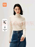 海瀾之家（HLA）【純羊毛】長(cháng)袖針織衫女款可翻高領(lǐng)毛衣女裝冬季 米白W7 M 160/84A 建議100-115斤 曬單實(shí)拍圖