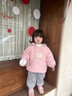 嘟嘟家兒童梭織外套春裝男童加絨連帽外衣女童春季保暖上衣寶寶卡通童裝 粉色 90 曬單實(shí)拍圖