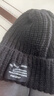 沐馳斯頓帽子男秋冬保暖毛線(xiàn)帽子韓版潮流時(shí)尚針織帽騎車(chē)防寒防風(fēng)包頭帽女 方標帽黑色 均碼 曬單實(shí)拍圖