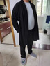 皮爾卡丹（pierre cardin）中國風(fēng)春夏披風(fēng)大衣中長(cháng)款棉麻風(fēng)衣男茶服外套男士古風(fēng)漢服開(kāi)衫 黑色609 M 曬單實(shí)拍圖