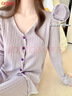 古今（GUJIN）春秋新品【云感】睡衣女家居服帶胸墊可外穿睡褲大碼清純套裝L 曬單實(shí)拍圖