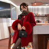 SXMM國際一線(xiàn)品牌雙面羊絨大衣女新款大衣女加厚紅色外套小個(gè)子高級感 紅色【短款】 S 105-115斤 曬單實(shí)拍圖