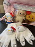 桑咻helloKitty貓手套秋冬季女生鉆石美甲五指手套保暖貂毛分指手套 銀色水鉆 均碼 曬單實(shí)拍圖
