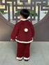 班喜迪兒童漢服拜年服冬裝女寶寶周歲禮服套裝男童中式國風(fēng)唐裝過(guò)年衣服 紅色 100 曬單實(shí)拍圖