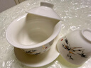 豹霖可懸停大號蓋碗羊脂玉三才蓋子茶碗茶具單個(gè)高檔白瓷手抓泡茶壺 180ML-懸停蓋碗羊脂玉+6個(gè)杯富竹 曬單實(shí)拍圖