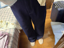 闊色條紋花邊藍色休閑直筒長(cháng)褲女2025秋季新款松馳感闊腿牛仔褲夏 藍色 S /S 曬單實(shí)拍圖