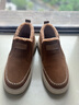楓葉（leaveland）中幫雪地靴男冬季東北戶(hù)外抗寒一腳蹬棉鞋男加絨保暖皮毛一體棉靴 棕色（皮鞋碼） 41 曬單實(shí)拍圖