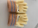 斐月伽兒童手套五指保暖加絨加厚男童女童寶寶可愛(ài)秋冬款針織全指手套 淺黃 建議0-2歲-約11*6cm 曬單實(shí)拍圖