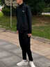 安踏運動(dòng)套裝男士春季新款跑步健身休閑服外套開(kāi)衫保暖衛衣衛褲兩件套 黑色立領(lǐng)外套+黑色直筒長(cháng)褲 XL /180 (150-165斤) 曬單實(shí)拍圖