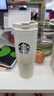 星巴克（Starbucks）杯子 經(jīng)典系列保溫吸管杯 高顏值大容量隨行水杯男女士送禮禮物 漸變款不銹鋼雙飲口提手杯820ml 曬單實(shí)拍圖