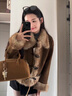 妙奕嘉冬季毛領(lǐng)牛角扣外套女毛絨外套仿麂皮絨外套棉衣棉服毛毛棉襖上衣 復古毛領(lǐng)牛角扣外套【棕色】 M （建議90-110斤） 曬單實(shí)拍圖