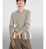ELLE【100%綿羊毛】連帽毛衣開(kāi)衫女2024冬季新款簡(jiǎn)約氣質(zhì)毛針織衫 中灰 L 曬單實(shí)拍圖