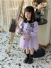 G.duck小黃鴨公主裙女童連衣裙春秋季長(cháng)袖庫洛米衣服兒童裙子女寶寶春裝 紫色 140 建議9~10歲【130-140cm】cm 曬單實(shí)拍圖