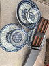 參寶中式復古青花瓷碗釉下彩陶瓷碗吃飯碗家用湯面碗飯盤(pán)高檔餐具套裝 18件套裝禮盒裝 曬單實(shí)拍圖
