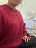 羅蒙（ROMON）套頭加厚紅色本命年毛衣女2025秋季新款寬松顯瘦百搭針織衫女 紅色新年款 均碼 建議80-140斤 曬單實(shí)拍圖