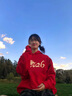 真維斯（Jeanswest）紅色本命年連帽衛衣女2026馬年秋冬新款加絨加厚寬松休閑上衣外套 曬單實(shí)拍圖