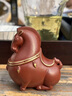 Bylure品牌紫砂茶寵本命年生肖馬好運馬上來(lái)吉祥物宜興純手工招財擺件 描金伴財福馬茶寵 曬單實(shí)拍圖