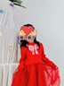 巴拉巴拉童裝女童連衣裙網(wǎng)紗公主裙拼接紅色新年拜年服女童裙 中國紅60611 120 曬單實(shí)拍圖