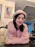 燕潯甜美風(fēng)粉色蝴蝶結設計感蝙蝠袖軟糯毛衣女秋冬巨好看漂亮氣質(zhì)上衣 粉色 均碼 -85-135斤拍 曬單實(shí)拍圖