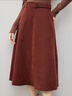凡琴磨毛微A型半裙秋冬中長(cháng)款傘裙復古簡(jiǎn)約氣質(zhì)  343Q73145 磚紅色 M 曬單實(shí)拍圖