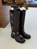 SugarSu田曦薇毛曉彤同款秋季新款直筒厚底時(shí)裝騎士長(cháng)女靴 波嬉棕色 37 曬單實(shí)拍圖
