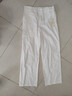 QVI高端品牌亞麻闊腿褲女2025夏季新款寬松休閑高腰垂感棉麻直筒長(cháng)褲 白色 XL 【125-140斤】 曬單實(shí)拍圖