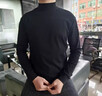 JEEP SPIRIT吉普半高領(lǐng)長(cháng)袖打底衫男士春秋緊身百搭純色彈力韓版修身中領(lǐng)上衣 黑色 XL (130-145斤) 曬單實(shí)拍圖