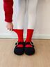 自由系本命年馬年過(guò)年紅襪兒童新年男童女童大紅男孩小孩紅色襪子 曬單實(shí)拍圖