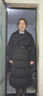 艾萊依鵝絨服女氣質(zhì)長(cháng)款風(fēng)衣領(lǐng)可拆卸腰帶羽絨服新年外套 炭黑L 曬單實(shí)拍圖