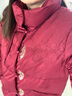 雪中飛羽絨服女25冬季短款寬松保暖外套媽媽裝90絨送長(cháng)輩棗紅色XL 曬單實(shí)拍圖
