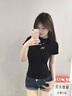 MJ STYLE圓領(lǐng)正肩短袖T恤女2026春夏新款辣妹修身顯瘦內搭打底衫半袖上衣 曬單實(shí)拍圖
