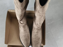 ZHR長(cháng)靴女復古風(fēng)流蘇騎士靴不過(guò)膝增高顯瘦堆堆長(cháng)筒靴 CG113B杏色39 曬單實(shí)拍圖