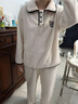 貓人【學(xué)院風(fēng)半邊絨】女士睡衣女秋冬小熊刺繡家居服可外穿25年新品 曬單實(shí)拍圖