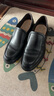 金利來(lái)（Goldlion）男鞋都市時(shí)尚簡(jiǎn)約商務(wù)休閑鞋舒適套腳樂(lè )福鞋59623040101A黑色42 曬單實(shí)拍圖