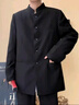洛科馳新中式中山裝西服套裝男士夏季青少年中國風(fēng)立領(lǐng)墊肩西裝唐裝外套 唐裝外套+白襯衫+黑西褲 【三件套】 XL 收藏關(guān)注優(yōu)先發(fā)貨 曬單實(shí)拍圖