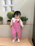 班喜迪寶寶褲子春裝2026新款洋氣嬰兒休閑兒童直筒褲春秋女童外穿背帶褲 玫紅 90 曬單實(shí)拍圖