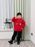 巴布豆兒童紅色衛衣套裝2026年馬年寶寶新年過(guò)年衣服男女童加絨拜年服 紅 馬到巴布+黑 招財帽巴布X 130 曬單實(shí)拍圖