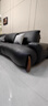 DeRUCCI HOME慕思現代簡(jiǎn)約復古真皮沙發(fā)客廳意式極簡(jiǎn)新款直排頭 加厚頭層牛皮豪華版-曜夜黑2.8m 組合 曬單實(shí)拍圖